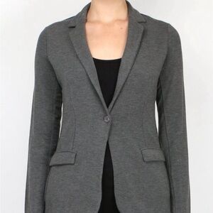 Majestic Filatures Soft Touch Viscose Charcoal Gray Blazer Size 2 Size Small